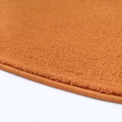 Uni Effen Rond Vloerkleed Laagpolig Oranje - 120 CM Ø