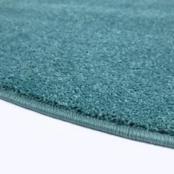 Uni Effen Rond Vloerkleed Laagpolig Blauw - 150 CM Ø