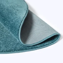 Uni Effen Rond Vloerkleed Laagpolig Blauw - 150 CM Ø