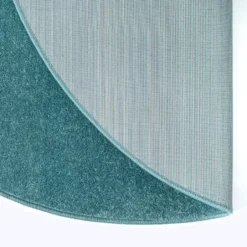 Uni Effen Rond Vloerkleed Laagpolig Blauw - 150 CM Ø