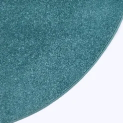 Uni Effen Rond Vloerkleed Laagpolig Blauw - 150 CM Ø