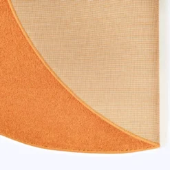 Uni Effen Rond Vloerkleed Laagpolig Oranje - 200 CM Ø
