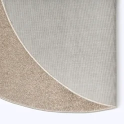 Uni Effen Rond Vloerkleed Laagpolig Beige - 120 CM Ø