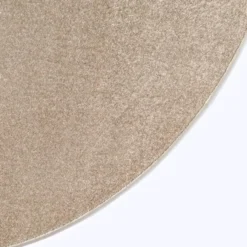 Uni Effen Rond Vloerkleed Laagpolig Beige - 120 CM Ø