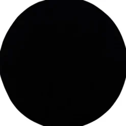 Uni Effen Rond Vloerkleed Laagpolig Zwart - 120 CM Ø