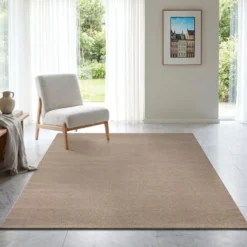 Uni Effen Vloerkleed Laagpolig Beige - 200x290 CM