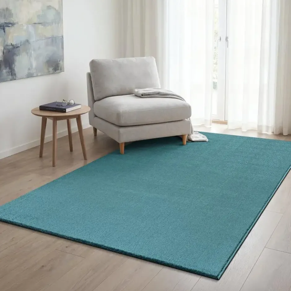 Uni Effen Vloerkleed Laagpolig Blauw - 160x230 CM