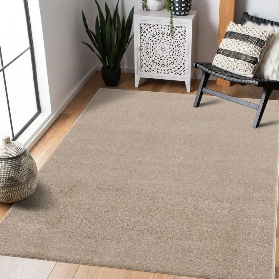 Uni Effen Vloerkleed Laagpolig Beige - 120x170 CM