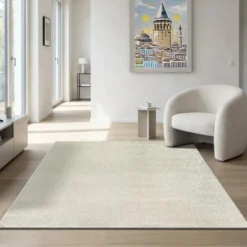 Uni Effen Vloerkleed Laagpolig Creme - 160x230 CM