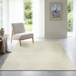 Uni Effen Vloerkleed Laagpolig Creme - 160x230 CM