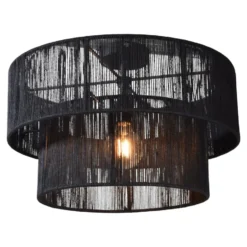 Urban Interiors - Plafondlamp - Diro zwart Jute - Ø45