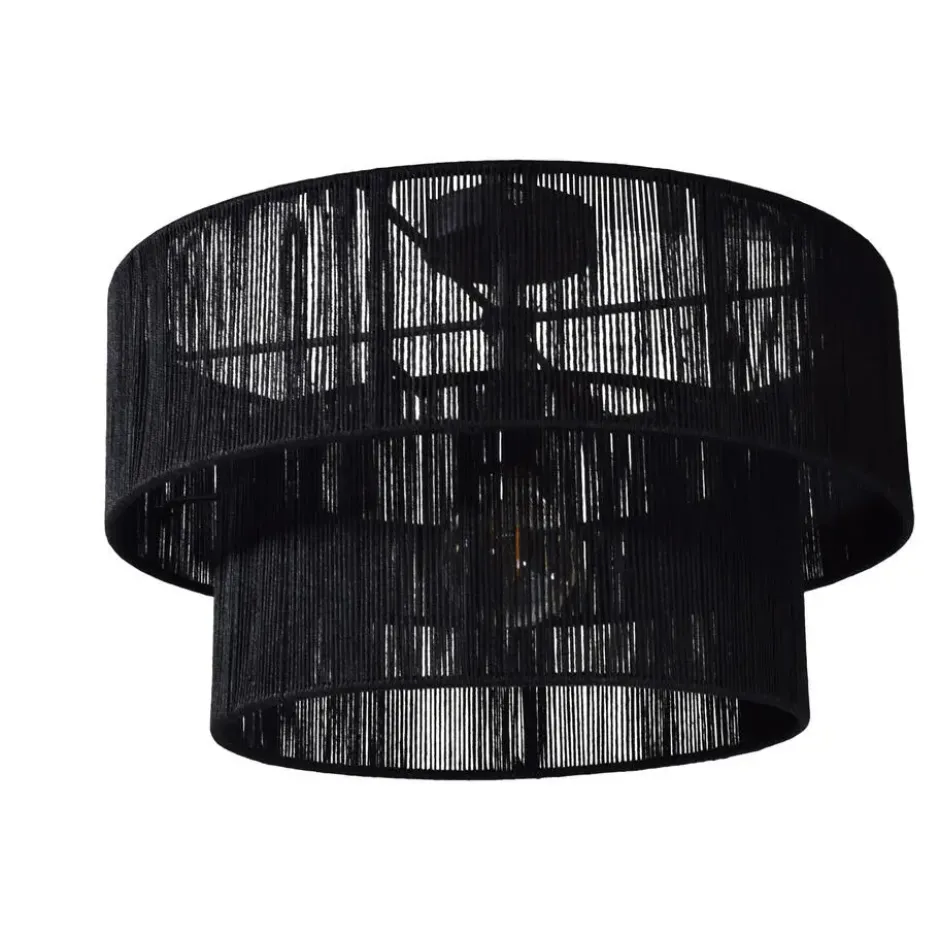 Urban Interiors - Plafondlamp - Diro zwart Jute - Ø45