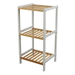 Urban Living Douche/badkamer opberg rekje - bamboe - 3 lagen