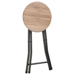 Urban Living krukje - metaal/hout - D30 x H45 cm - opvouwbaar