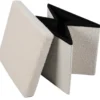 Urban Living poef/hocker/opbergbox - creme wit - mdf - 38 x 38 cm