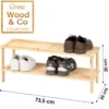 Urban Living Schoenenrek - hout - 2-laags - 74 x 26 x 20 cm