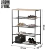 Urban Living Schoenenrek - metaal/hout 4-laags - 63 x 30 x 83 cm