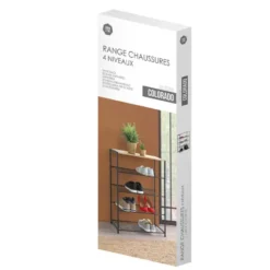 Urban Living Schoenenrek - metaal/hout 4-laags - 63 x 30 x 83 cm