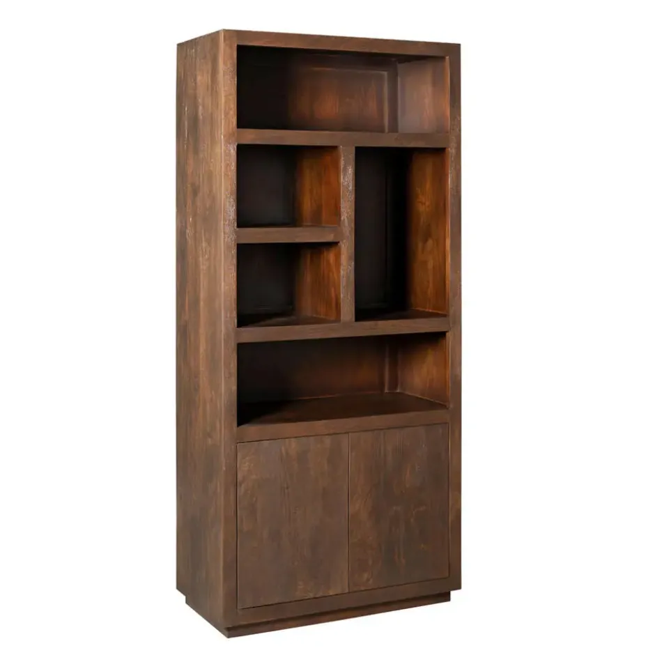 Vakkenkast Bruin Hout - 90x45x200cm - Brussel