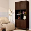 Vakkenkast Bruin Hout - 90x45x200cm - Madison