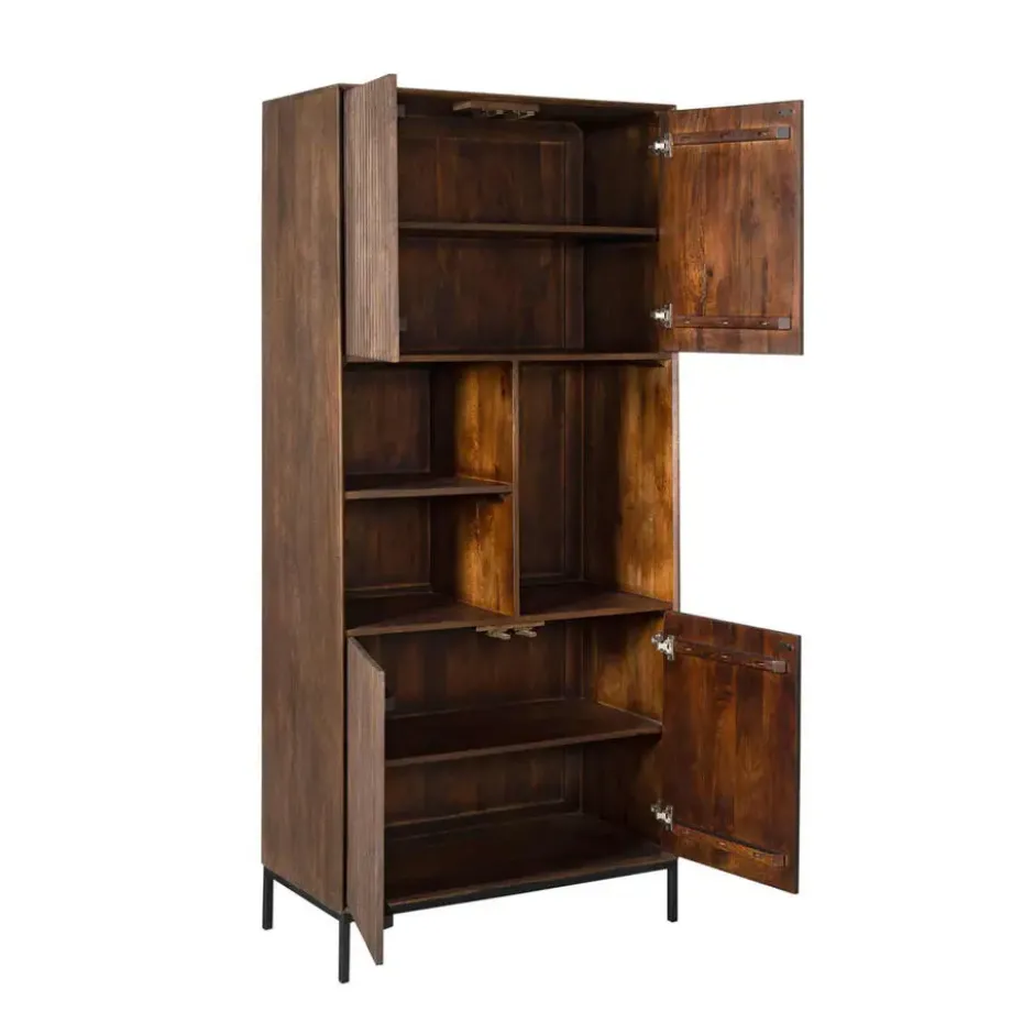 Vakkenkast Bruin Hout - 90x45x200cm - Madison