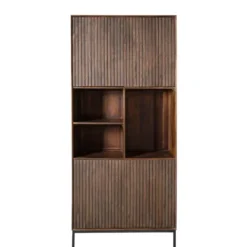 Vakkenkast Bruin Hout - 90x45x200cm - Madison