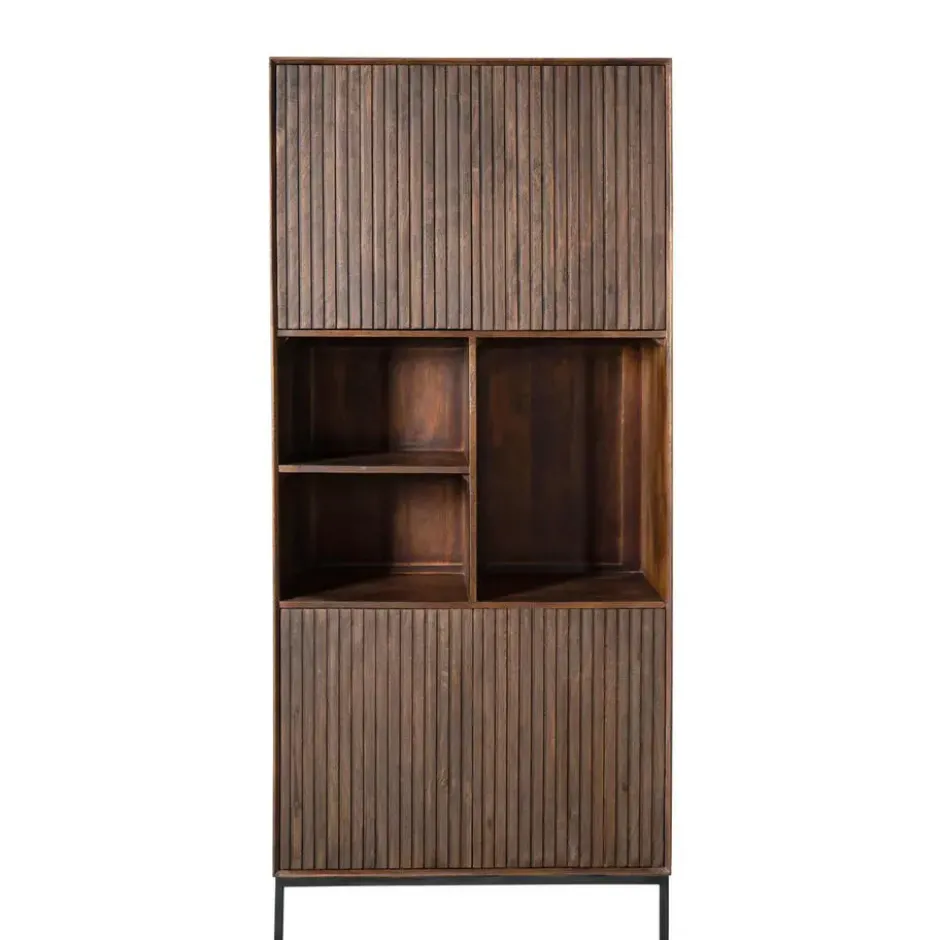 Vakkenkast Bruin Hout - 90x45x200cm - Madison