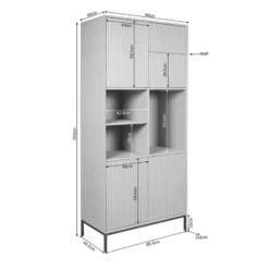 Vakkenkast Bruin Hout - 90x45x200cm - Madison