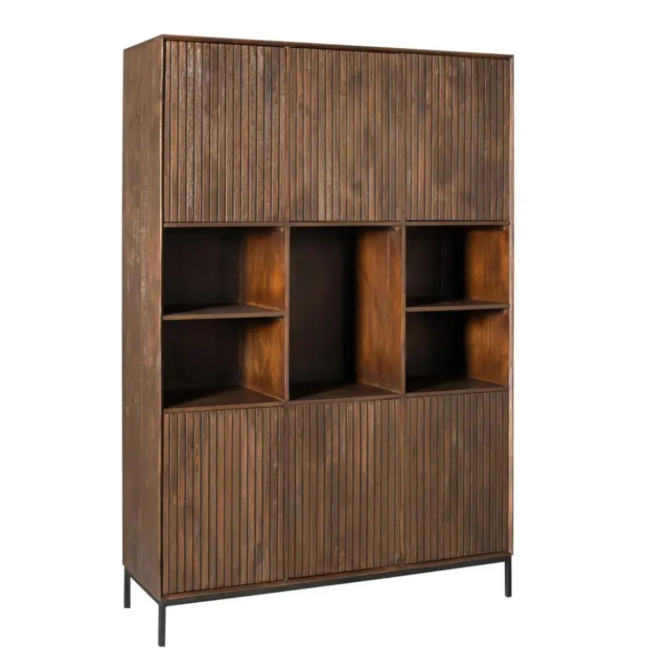 Vakkenkast Bruin Hout - 135x45x200cm - Madison XL