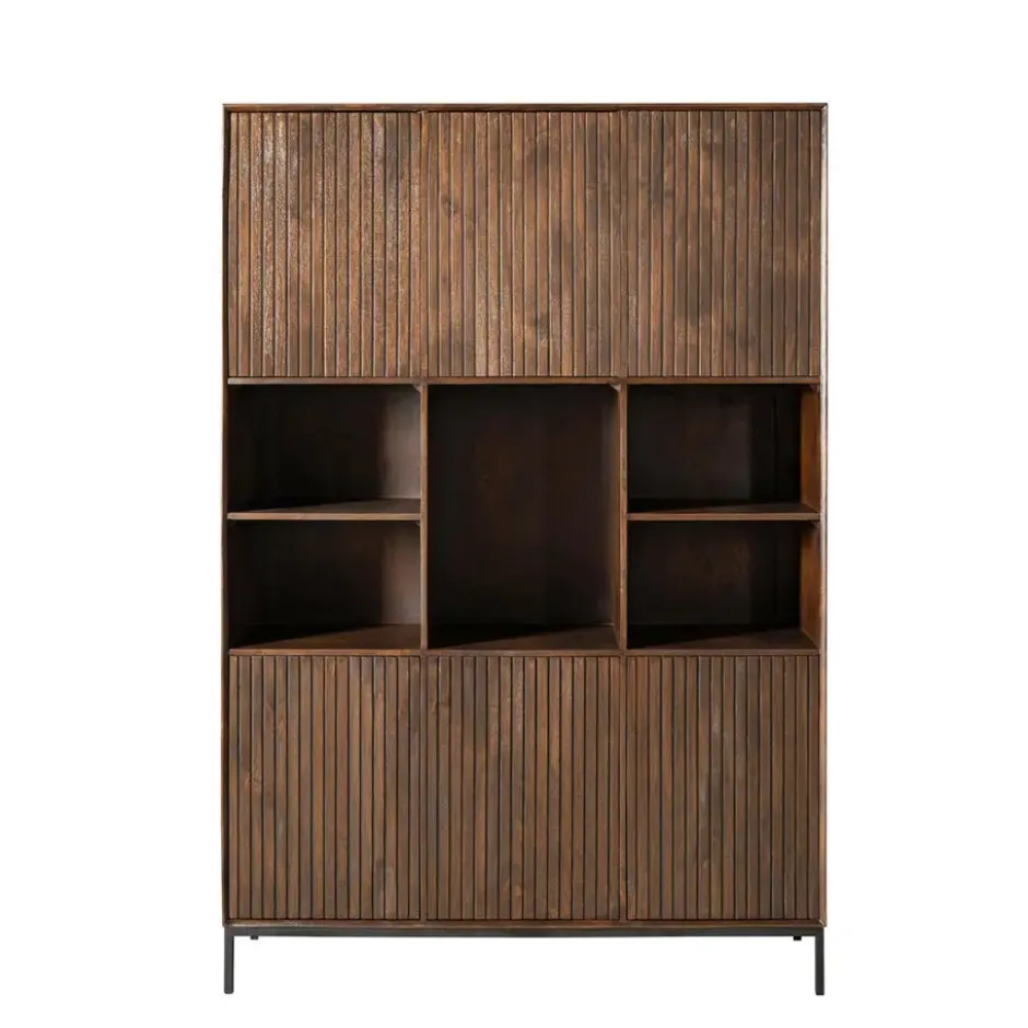 Vakkenkast Bruin Hout - 135x45x200cm - Madison XL