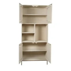 Vakkenkast Zandkleur Hout - 90x45x200cm - Madison
