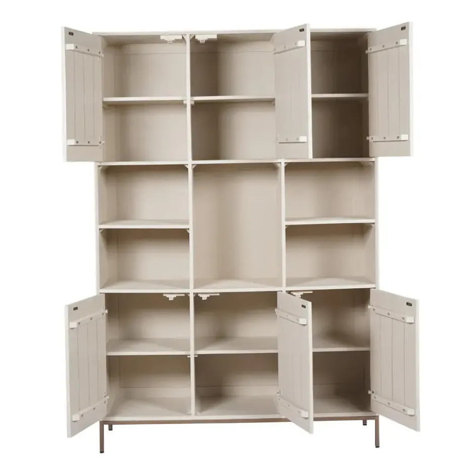 Vakkenkast Zandkleur Hout - 135x45x200cm - Madison XL