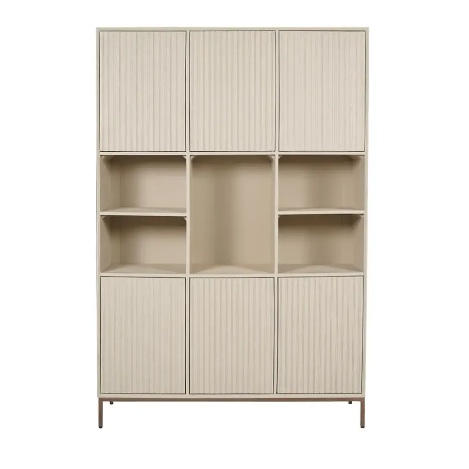 Vakkenkast Zandkleur Hout - 135x45x200cm - Madison XL