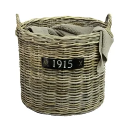 Van der Leeden Opbergmand - bruin - rond - D65 x H60 cm - rotan