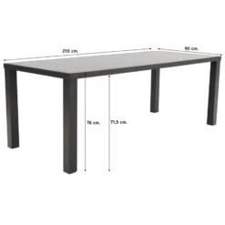 VDG Alma tuintafel antraciet - 210 x 90 cm