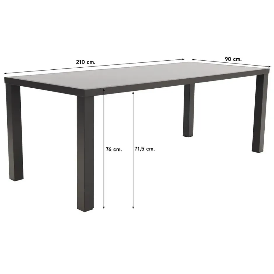 VDG Alma tuintafel antraciet - 210 x 90 cm