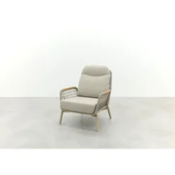 VDG Bilbao verstelbare rope loungestoel - Latte/Teak