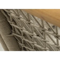 VDG Bilbao verstelbare rope loungestoel - Latte/Teak