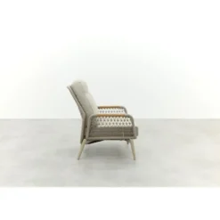 VDG Bilbao verstelbare rope loungestoel - Latte/Teak