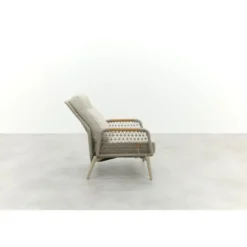 VDG Bilbao verstelbare rope loungestoel - Latte/Teak