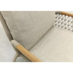 VDG Bilbao verstelbare rope loungestoel - Latte/Teak