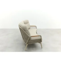 VDG Bilbao 3-zits rope loungebank - Latte/Teak