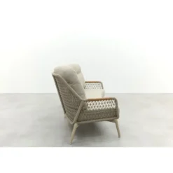 VDG Bilbao 3-zits rope loungebank - Latte/Teak
