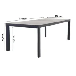 VDG Darwin/Kings tuinset antraciet - 220x100 cm