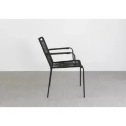 VDG Denver Rope stapelbare tuinstoel - Zwart