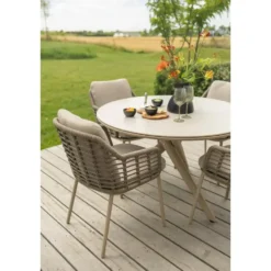 VDG Dublin ronde tuintafel Ø120 cm. - Latte