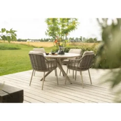 VDG Dublin ronde tuintafel Ø120 cm. - Latte