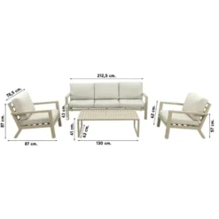 VDG Hugo stoel-bank loungeset - Latte/Beige