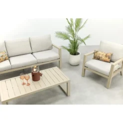VDG Hugo stoel-bank loungeset - Latte/Beige