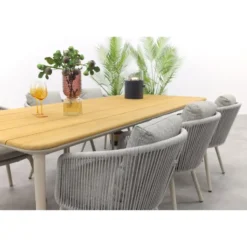 VDG Ohio/Alaska tuinset - teak/aluminium - mokka -240x100 cm